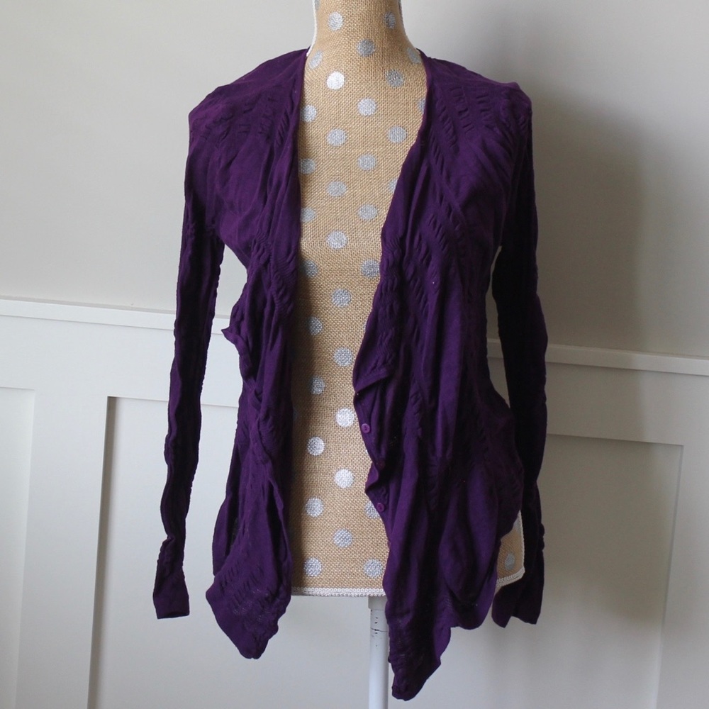 Purple ruched free people cardigan